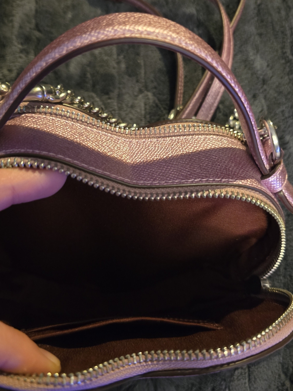 Coach Metallic Pink Heart-Shaped Mini Crossbody - Picture 5 of 7